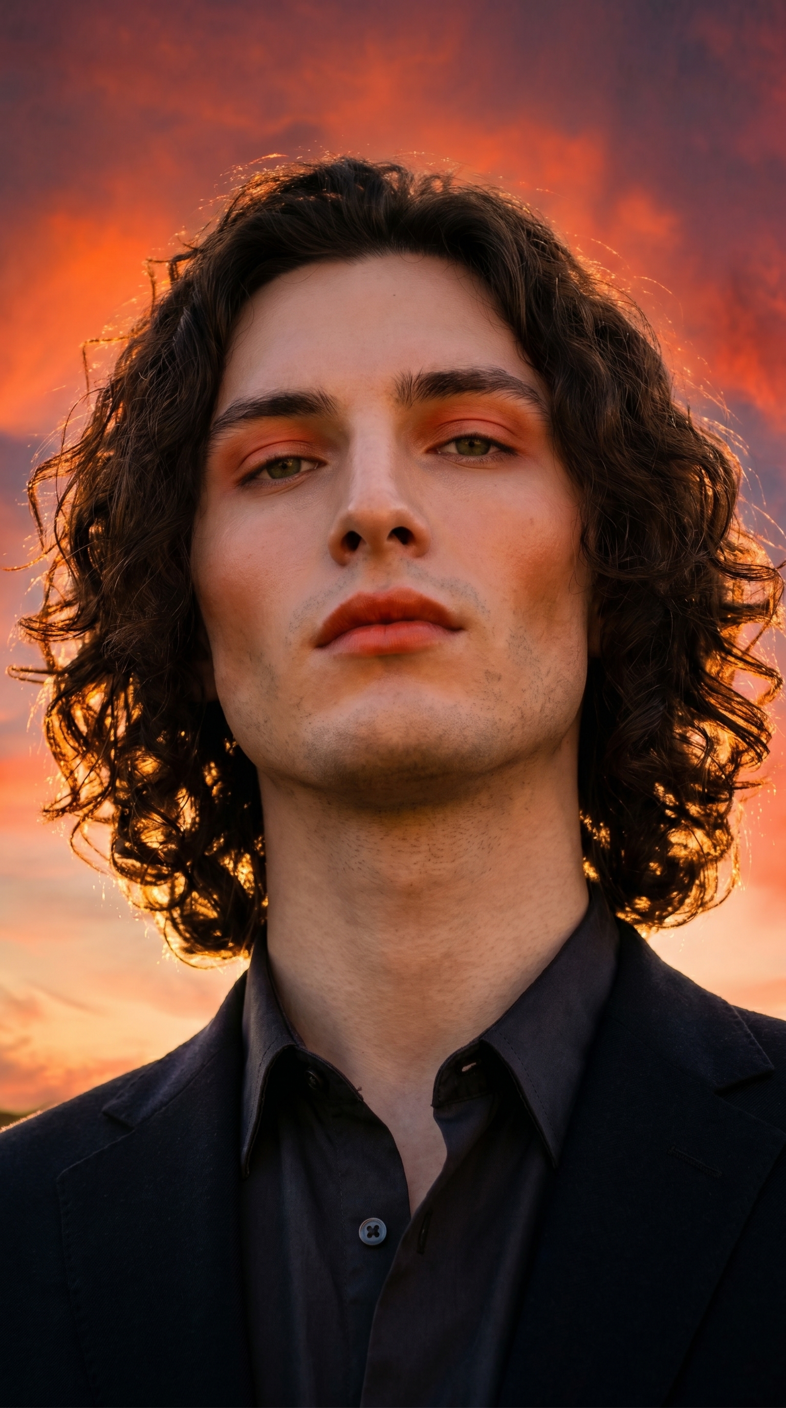 Persimmon Sunset Glam — Low Angle Power Portrait at Golden Hour